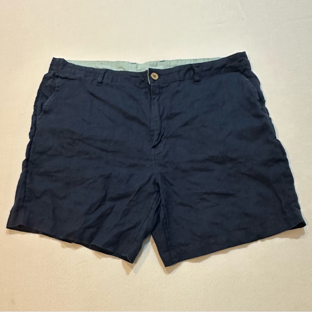 Daniel Hechter Linen Shorts Size 40 Navy Summer Casual